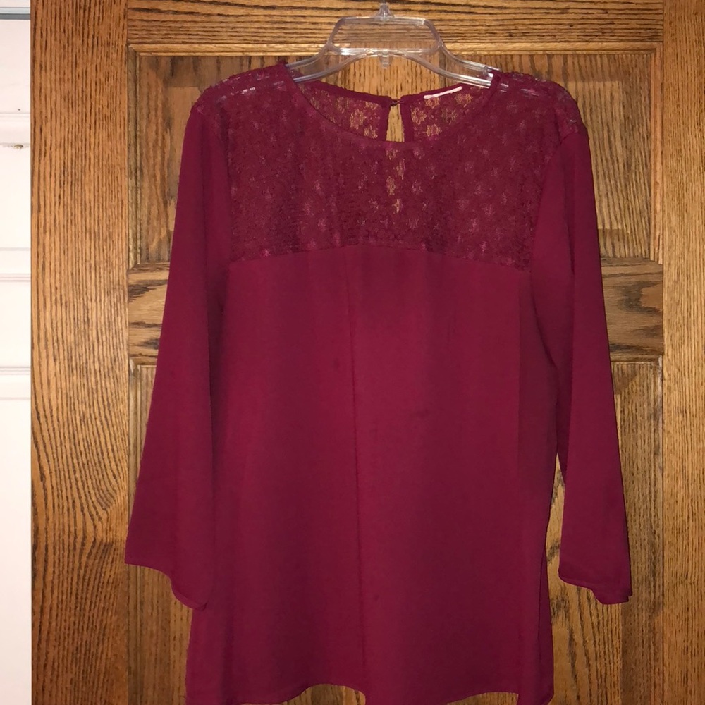Medium maroon long sleeve blouse